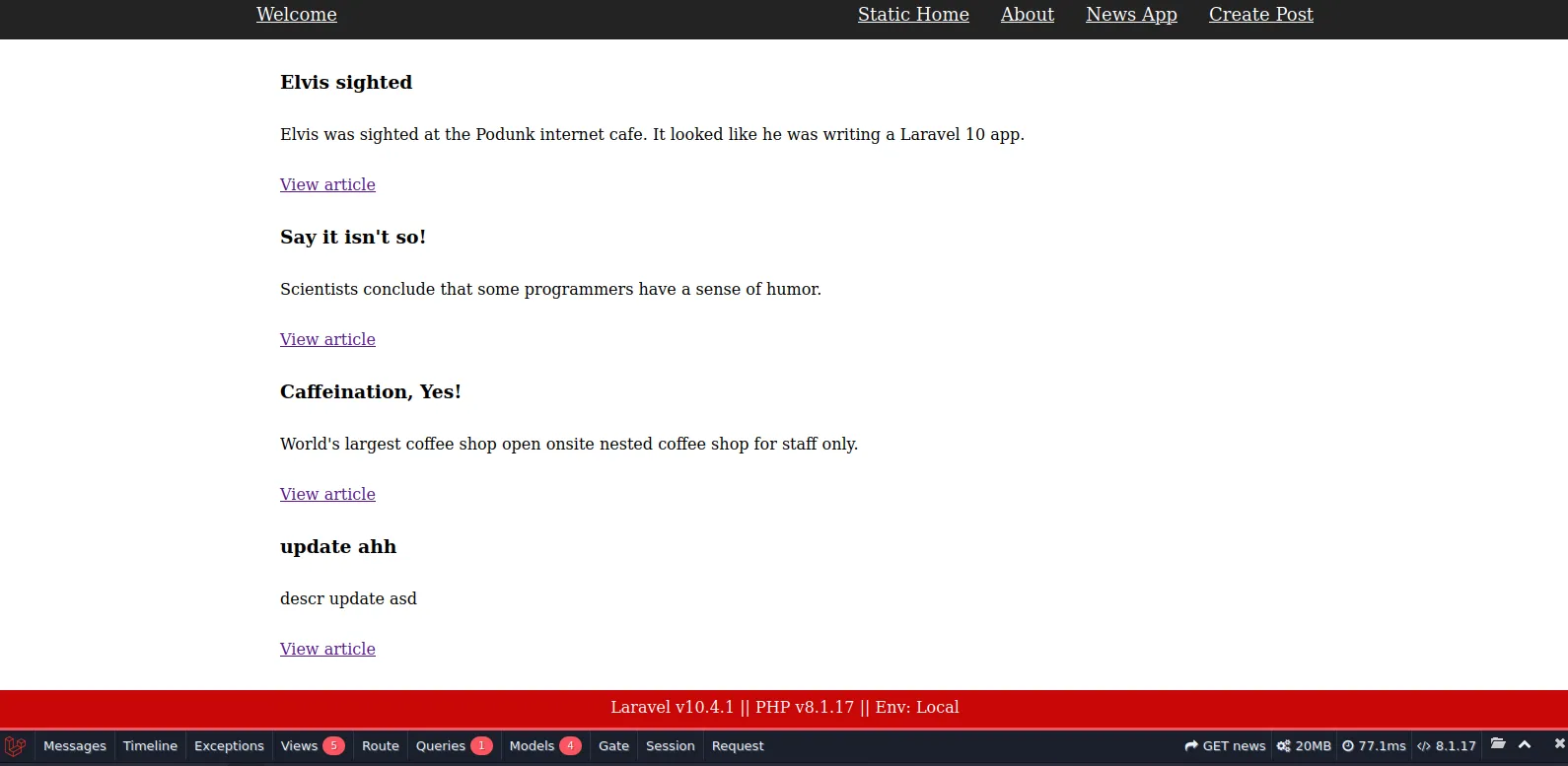 Laravel - Build a simple News website